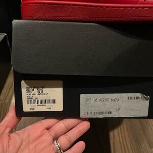 Saint Laurent Vermilion Flat Heel Leather Sneakers